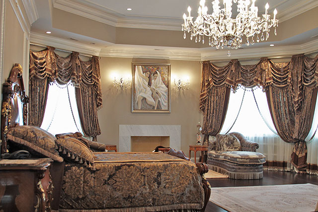 Custom Traditional Drapery in Bedroom